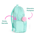 Mochila Escolar Barbie Pompom Verde Grande Com Alças Juvenil Oficial