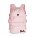 Mochila Escolar Barbie Pompom Rosa Grande Com Alças Juvenil Oficial