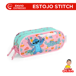 Estojo Escolar Stitch Rosa Oficial Infantil 03 Divisorias