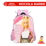 Mochila Escolar Barbie Fashion Rosa Infantil Grande Com Alças Oficial