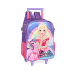 Kit Mochila de Rodinha e Costas + Lancheira Barbie Unicornio Infantil Violeta Oficial