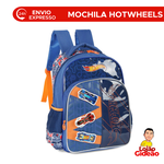 Mochila Infantil Hot Wheels Com Alças Escolar Oficial Azul