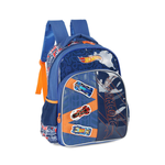 Mochila Infantil Hot Wheels Com Alças Escolar Oficial Azul