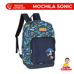 Mochila Infantil Sonic Com Alças Escolar Game Oficial Azul