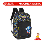 Mochila Infantil Sonic Com Alças Escolar Game Oficial Preta