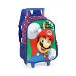 Kit Mochila de Rodinha e Costas + Lancheira Super Mario Infantil Verde Oficial