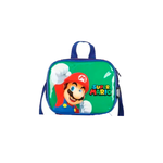 Kit Mochila de Rodinha e Costas + Lancheira Super Mario Infantil Verde Oficial