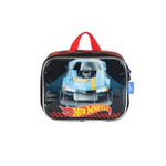 Kit Mochila de Rodinha e Costas + Lancheira Hot Wheels Infantil Preta Oficial