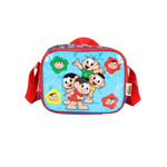 Kit Mochila de Rodinha e Costas + Lancheira Turma da Monica Infantil Azul Oficial