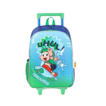 Kit Mochila de Rodinha e Costas + Lancheira Cebolinha Infantil Verde Oficial