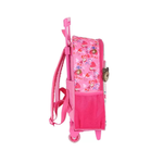 Kit Mochila de Rodinha e Costas + Lancheira Masha e o Urso Infantil Rosa Oficial