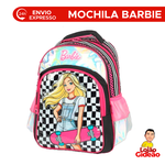 Mochila Infantil Barbie Escolar Grande Com Alças Oficial Xadrez