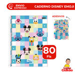 Caderno Universitário 01 Matérias Disney Emoji 160 Fls