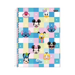 Caderno Universitário 01 Matérias Disney Emoji 160 Fls