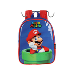 Mochila Infantil Super Mario Costas Pequena Creche Azul Oficial