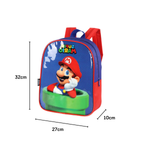 Mochila Infantil Super Mario Costas Pequena Creche Azul Oficial