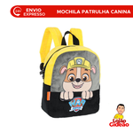 Mochila Infantil Patrulha Canina Rubble PP de Costas Creche Amarela Oficial