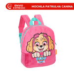 Mochila Infantil Patrulha Canina Skye PP de Costas Creche Rosa Oficial