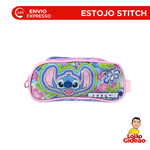 Estojo  Escolar Stitch Verde Oficial Infantil 03 Divisões