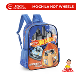 Mochila Infantil Hot Wheels Com Alças Escolar Oficial Azul