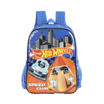 Mochila Infantil Hot Wheels Com Alças Escolar Oficial Azul