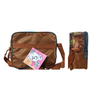 Kit Mochila de Rodinha + Lancheira + Estojo Infantil Dinosaur Marrom