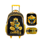 Kit Mochila de Rodinha e Costas + Lancheira + Estojo Infantil Carbots 3D