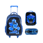 Kit Mochila de Rodinha e Costas + Lancheira + Estojo Infantil Carbots 3D