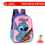 Mochila Infantil Stitch Azul Escolar Oficial