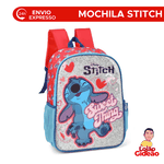 Mochila Infantil Stitch Vermelha Escolar Oficial