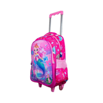 Kit Mochila de Rodinha e Costas + Lancheira + Estojo Infantil Princesa Sereia