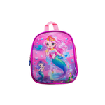 Kit Mochila de Rodinha e Costas + Lancheira + Estojo Infantil Princesa Sereia