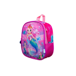 Kit Mochila de Rodinha e Costas + Lancheira + Estojo Infantil Princesa Sereia