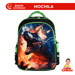 Mochila Escolar Dinossauro Rex 3D De Costas Infantil