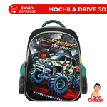 Mochila Escolar Drive 3D De Costas Infantil