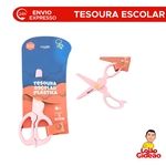 Tesoura Escolar Plástica Com Lâmina de Plástico