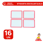 Etiqueta Escolar Retangular de Borda Vermelha 5cmx4cm 16un