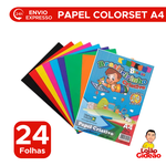 Papel Color Set A4 Pacote 24 Folhas 8 Cores 120g