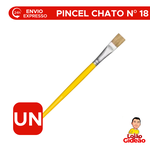 Pincel Chato Escolar Cabo Longo 2301-18 Para Pintura Artesanato - Futuro