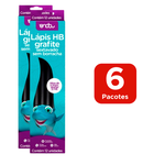 Kit de Lápis HB Grafite Sextavado Com 6, 12, 18 ou 24 Pacotes com 12 Unidades Cada