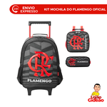 Kit Mochila do Flamengo de Rodinha + Lancheira + Estojo Infantil 