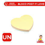 Post it Coração Adesivo Love 4 Cores Smart Notes Bloco de Anotações