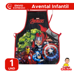 Avental Escolar Infantil Vingadores Plástico PVC Marvel Avengers Preto