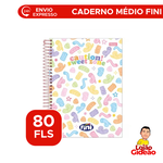 Cadernos Fini Perfumado 1 Matéria  Universitário Espiral  80 Folhas com Adesivo Foroni