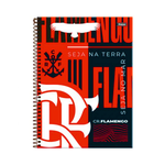 Caderno 10 Matérias do Flamengo com 160 Folhas Universitário Com Adesivos - Preto e Vermelho