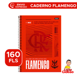 Caderno 10 Matérias do Flamengo com 160 Folhas Universitário Com Adesivos - Vermelho