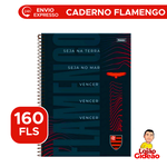 Caderno 10 Matérias do Flamengo com 160 Folhas Universitário Com Adesivos - Preto