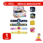 Régua Escolar 20cm Bracelete Bate Enrola Infantil De Silicone