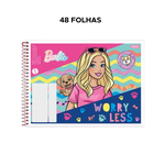 CADERNO CARTOGRAFIA BARBIE  48FLS Escolar Desenho Divertido