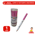 Lápis Big HB Unicórnio Magic Resina Com Borracha Triangular Pequeno